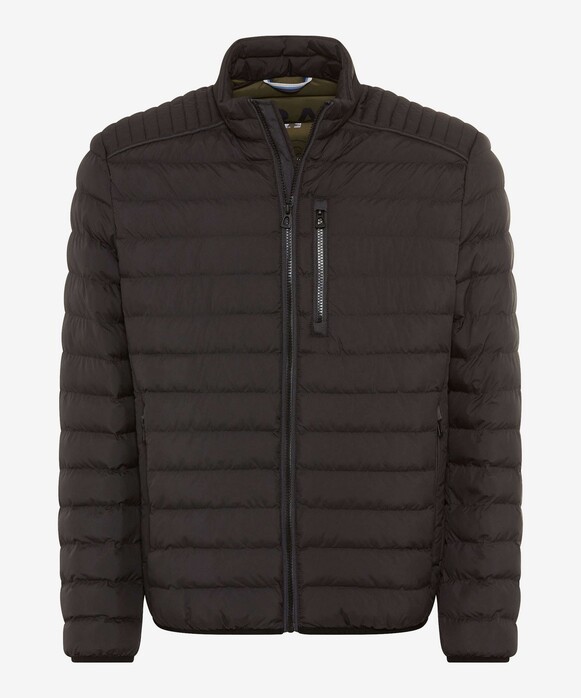 Brax Craig Padded Jacket Zip Collar Dark Gray