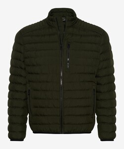 Brax Craig Padded Jacket Zip Collar Dark Olive