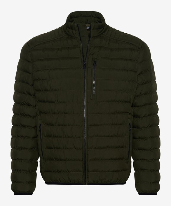 Brax Craig Padded Jacket Zip Collar Dark Olive