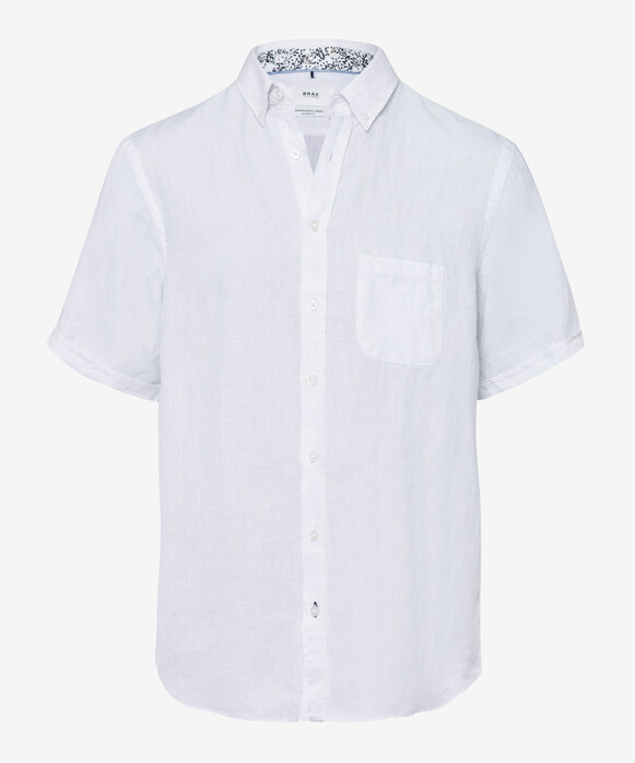 Brax Dan Airwashed Uni Linen Blue Planet Shirt White