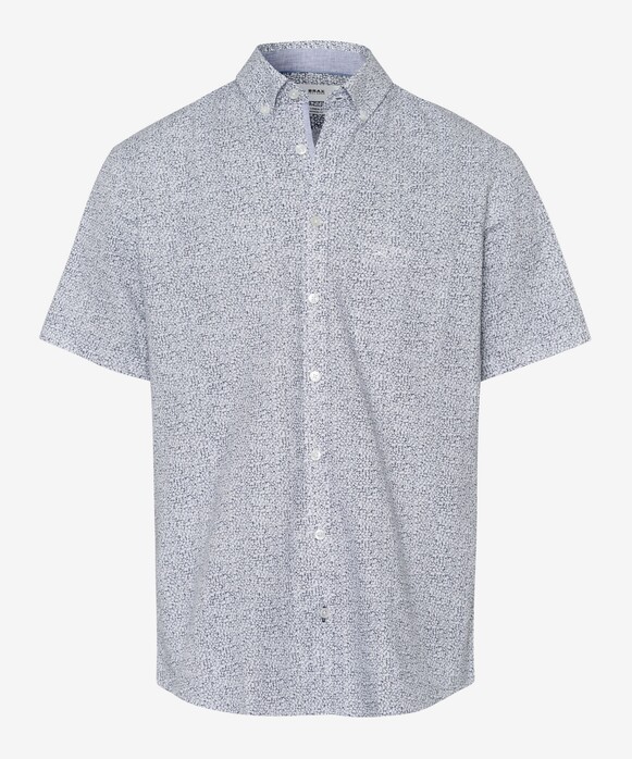 Brax Dan Button Down Minimal Pattern Shirt Navy