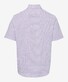 Brax Dan Button Down Short Sleeve Cotton Linen Fine Check Slub Yarn Shirt Malve