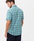 Brax Dan Cotton Linnen Check Button Down Short Sleeve Overhemd Clover