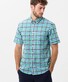 Brax Dan Cotton Linnen Check Button Down Short Sleeve Overhemd Clover