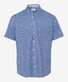 Brax Dan Intertwined Check Lines Fantasy Pattern Shirt Smoke Blue