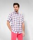 Brax Dan Pure Linen Check Shirt Indian Red