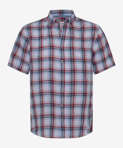 Brax Dan Pure Linen Check Shirt Indian Red