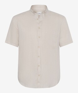 Brax Dan Pure Linen Short Sleeve Uni Color Shirt Seed