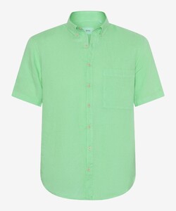 Brax Dan Pure Linnen Short Sleeve Uni Color Overhemd Macaron