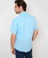 Brax Dan Pure Linnen Short Sleeve Uni Color Overhemd Smooth Blue