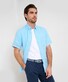 Brax Dan Pure Linnen Short Sleeve Uni Color Overhemd Smooth Blue