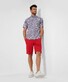 Brax Dan Slub Yarn Minimal Fantasy Pattern Shirt Coral