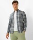 Brax Daniel Button-Down Check Overhemd Olijf Groen