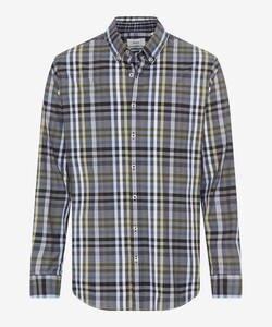 Brax Daniel Button-Down Check Shirt Olive Green