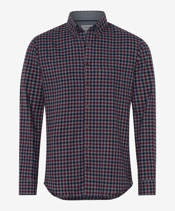 Brax Daniel Button Down Flanel Check Overhemd Portobello