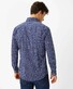 Brax Daniel Button Down Hi-Flex Cotton Stretch Shirt Dark Blue-Camel