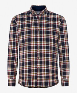 Brax Daniel Button Down Long Sleeve Check Fine Flannel Shirt Deep Pine