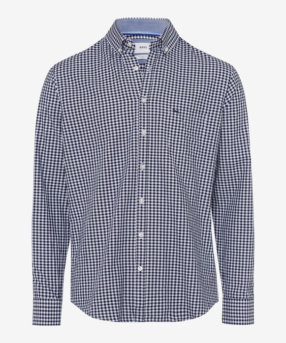 Brax Daniel Check Button-Down Blue Planet Oxford Overhemd Athletic