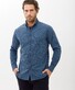 Brax Daniel Check Hi-Flex Button Down Overhemd Steel Blue