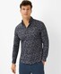 Brax Daniel Fine Cotton Jersey Floral Allover Pattern Shirt Dark Navy