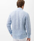 Brax Daniel Linen Striped Shirt Light Blue