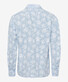 Brax Daniel Linnen Leaf Pattern Overhemd Blauw Melange