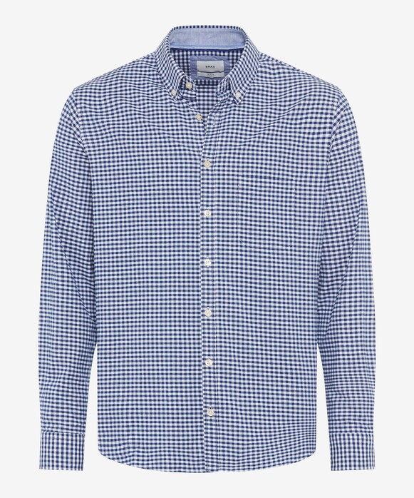 Brax Daniel Oxford Button Down Check Overhemd Indigo