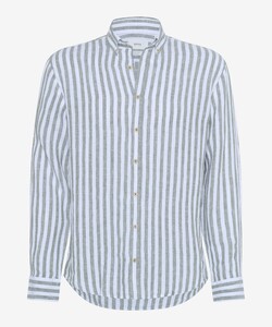 Brax Dirk S Pure Linnen Stripe Button Down Overhemd Parsley