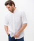 Brax Dirk Uni Linen Button Down Shirt White