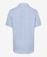 Brax Drake Linen Short Sleeve Shirt Blue Melange Dark