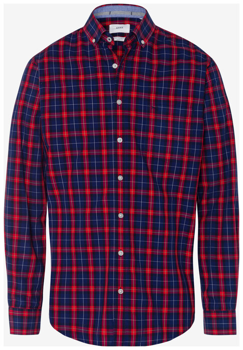 Brax Dries Check Overhemd Rood