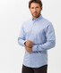 Brax Dries Uni Cotton Fine Oxford Overhemd Blauw Melange