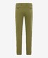 Brax Evans Triple Stone Soft Cotton Blend Flat-Front Broek Moss