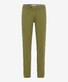 Brax Evans Triple Stone Soft Cotton Blend Flat-Front Broek Moss