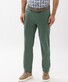 Brax Everest Cotton Flat-Front Broek Agave