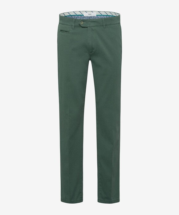 Brax Everest Cotton Flat-Front Broek Agave