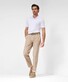 Brax Fabio Minimal Pattern Hi-Flex Cotton Satin Flat-Front Chino Broek Canvas