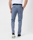 Brax Fabio Minimal Pattern Hi-Flex Cotton Satin Flat-Front Chino Broek Dusty Blue