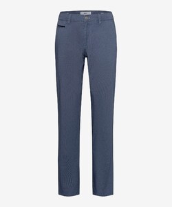 Brax Fabio Minimal Pattern Hi-Flex Cotton Satin Flat-Front Chino Broek Dusty Blue