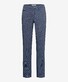 Brax Fabio Minimal Pattern Hi-Flex Cotton Satin Flat-Front Chino Broek Dusty Blue