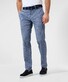 Brax Fabio Minimal Pattern Hi-Flex Cotton Satin Flat-Front Chino Broek Dusty Blue