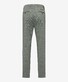 Brax Fabio Minimal Pattern Hi-Flex Cotton Satin Flat-Front Chino Broek Olijf Groen