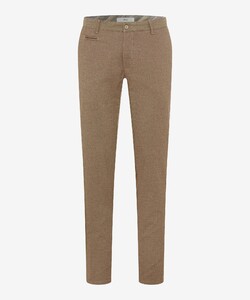 Brax Fabio Modern Wool Look Flat Front Fine Pattern Broek Beige