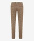 Brax Fabio Modern Wool Look Flat Front Fine Pattern Broek Beige