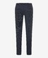 Brax Fabio Modern Wool Look Flat Front Fine Pattern Broek Indigo