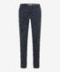 Brax Fabio Modern Wool Look Flat Front Fine Pattern Broek Indigo