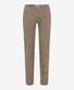 Brax Fabio Wool Look Cotton Blend Minimal Pattern Broek Beige