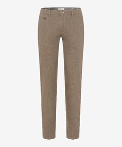 Brax Fabio Wool Look Cotton Blend Minimal Pattern Pants Beige