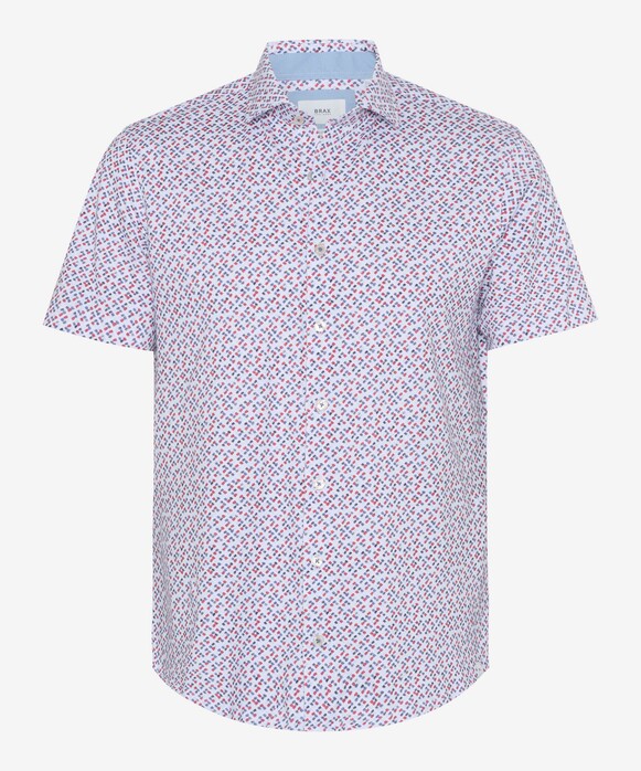 Brax Hardy Fine Jersey Minimal Fantasy Pattern Shirt Coral