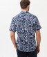 Brax Hardy Linnen Fantasy Leaves Pattern Short Sleeve Overhemd Ocean